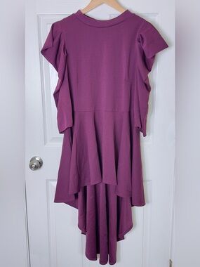 Plum High-Low Peplum Dress Shirt